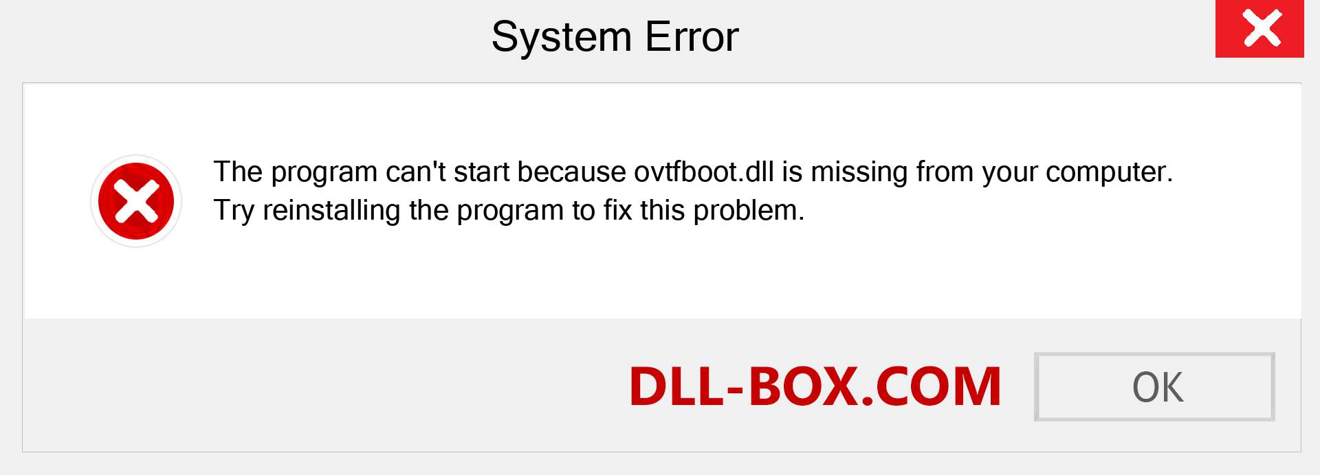  ovtfboot.dll file is missing?. Download for Windows 7, 8, 10 - Fix  ovtfboot dll Missing Error on Windows, photos, images